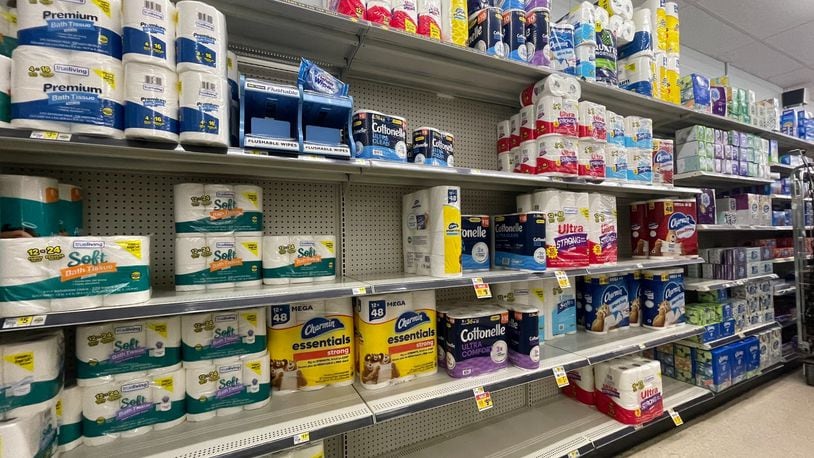 The shelves at the Dollar General on Washington Boulevard in Hamilton. Mandy Gambrell/Staff Photo