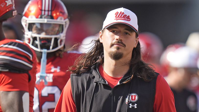 Utah quarterback Cameron Rising (7) walks off the field following their NCAA college football game against Baylor, Saturday, Sept. 7, 2024, in Salt Lake City. (AP Photo/Rick Bowmer)