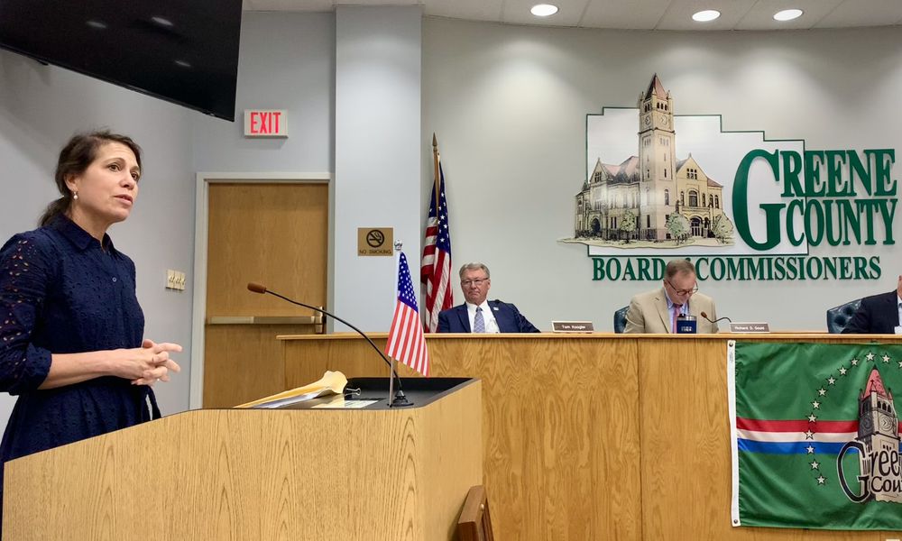 Greene County Juvenile Court Judge Amy Lewis speaks at the Greene County Commission meeting Thursday, Oct. 3, 2024. LONDON BISHOP/STAFF