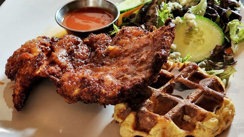 Taste of Belgium has closed its restaurant at Liberty Center in Liberty Twp., Butler County. This is their chicken and waffle served with maple syrup and hot sauce. NICK GRAHAM/STAFF