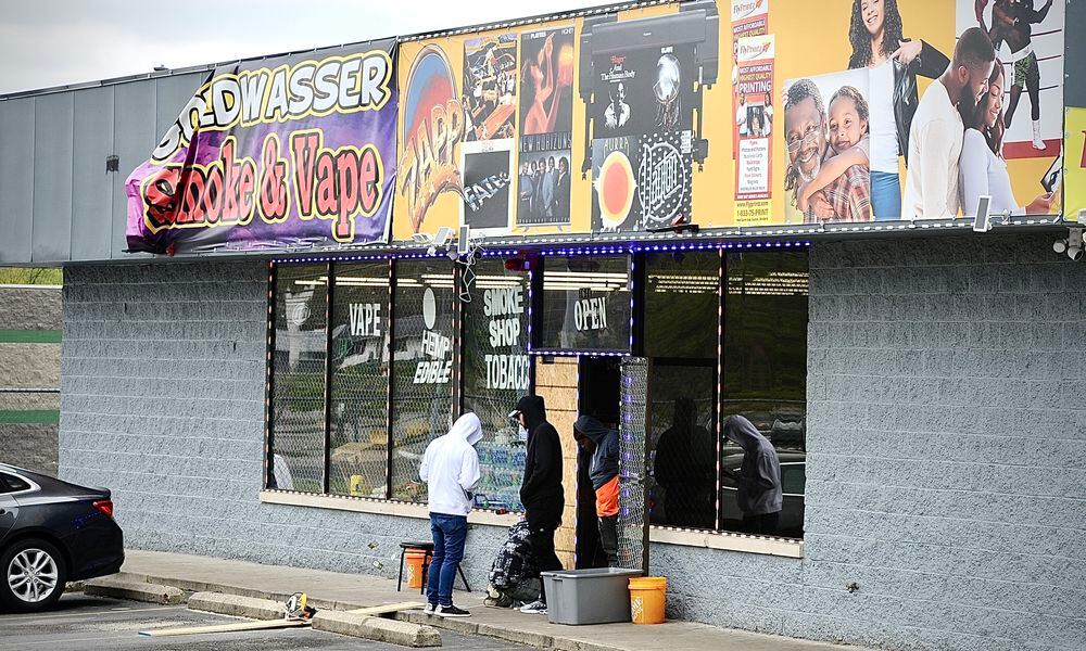 Trotwood police served a search warrant at Best Buds Depot on Salem Avenue on Wednesday, April 24, 2024, as part of an investigation into illegal marijuana sales. MARSHALL GORBY/STAFF