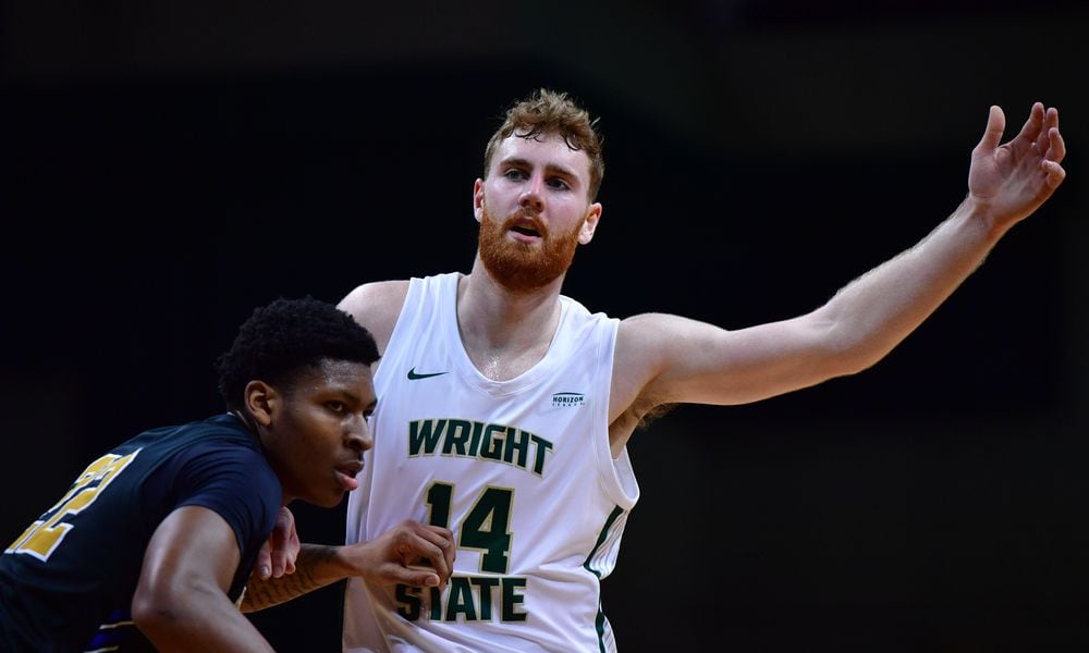 Wright State's Brandon Noel calls for the ball during a game vs. Purdue Fort Wayne at the Nutter Center on Feb. 28, 2024. Joe Craven/Wright State Athletics