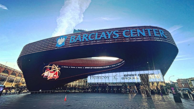 The Barclays Center is pictured on Tuesday, Oct. 17, 2023, before Atlantic 10 Conference Media Day in Brooklyn, N.Y. David Jablonski/Staff