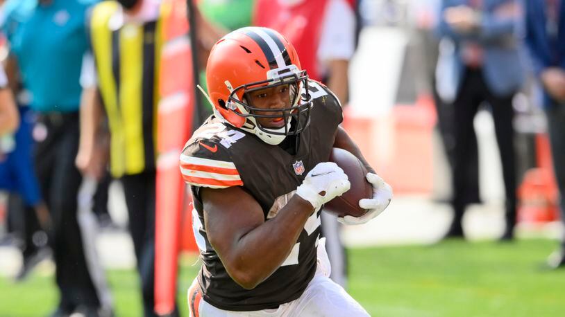 Baker Mayfield Nick Chubb & Myles Garrett Cleveland Browns