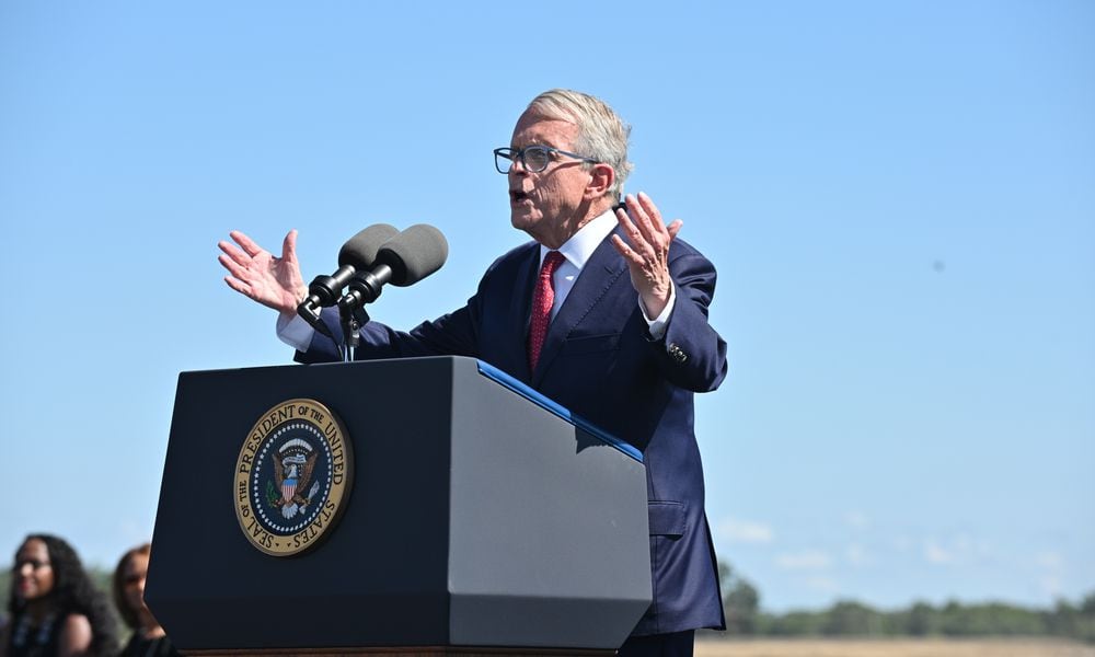 Ohio Gov. Mike DeWine speaks Friday, Sept. 9, 2022, as Intel celebrates the start of construction on the company's newest U.S. manufacturing site in New Albany, Ohio. Intel is investing more than $28 billion in the new semiconductor manufacturing site to produce leading-edge chips. (Credit: Intel Corporation)