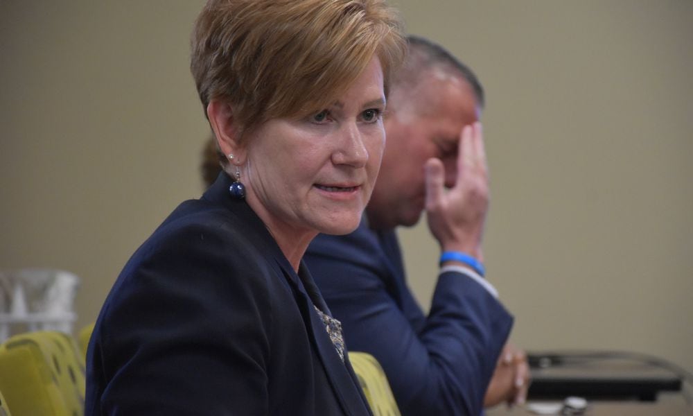 Dayton City Manager Shelley Dickstein at a city commission worksession in May 2024. CORNELIUS FROLIK / STAFF