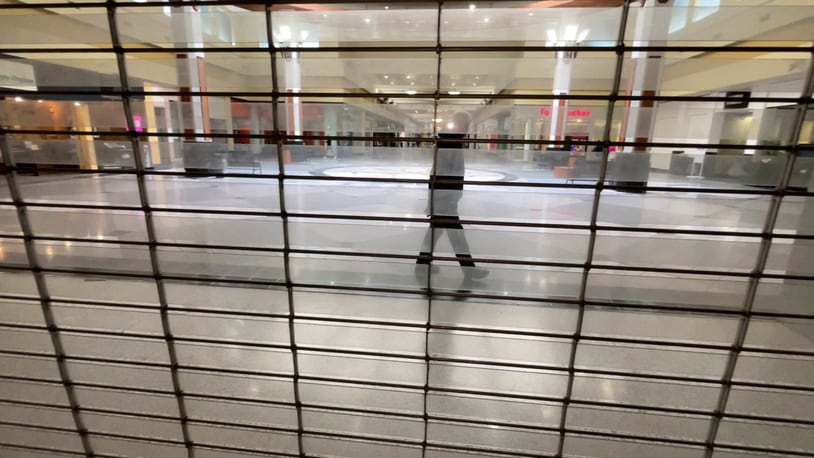 The interior of Northgate Mall in Colerain is seen from inside the former Seas store. Colerain Twp. took an more aggressive step in September 2023 when it partnered with the Port of Greater Cincinnati Development Authority to buy the former Sears store in a bankruptcy auction. RAY PFEFFER/WCPO