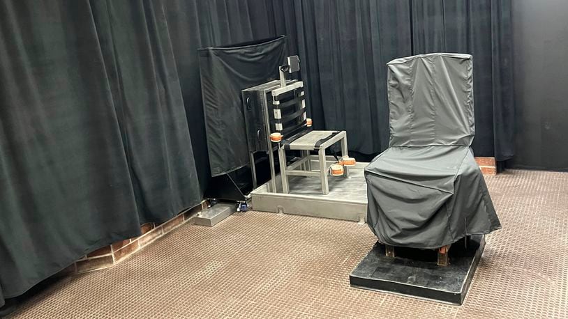 FILE - This undated photo provided by the South Carolina Department of Corrections shows the state's death chamber in Columbia, S.C., including the electric chair, right, and a firing squad chair, left. (South Carolina Department of Corrections via AP, File)