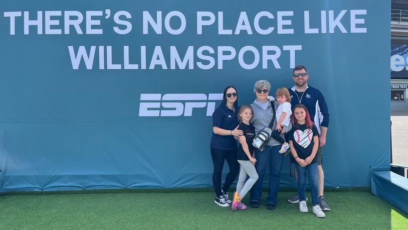 DJ Rose, top right, poses for a photo with his family at the Little League World Series in Williamsport, Pa. Contributed photo