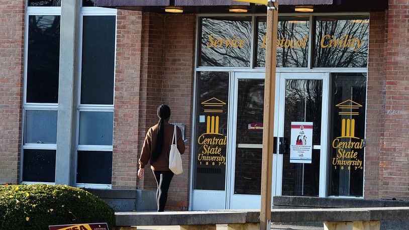 Students going to classes on the campus of Central State University Monday Nov. 4, 2022. MARSHALL GORBY\STAFF