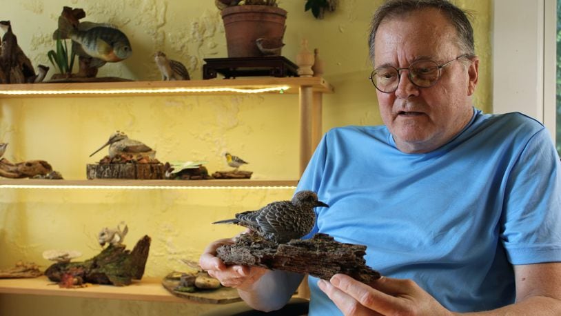 Mike Wright has used his studio in the Oxford Community Arts Center building for more than a decade to make lifelike animal sculptures out of polymer clay. SEAN SCOTT/OXFORD FREE PRESS