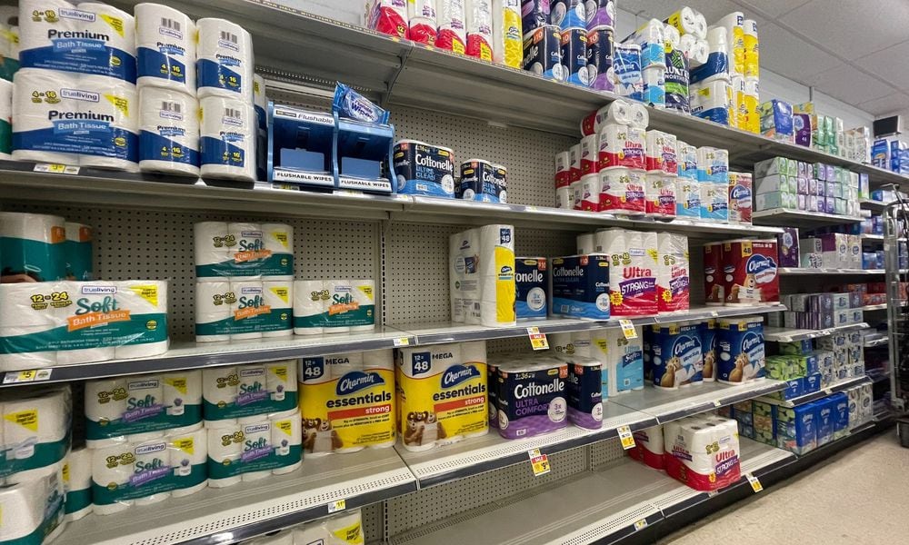 The shelves at the Dollar General on Washington Boulevard in Hamilton. Mandy Gambrell/Staff Photo