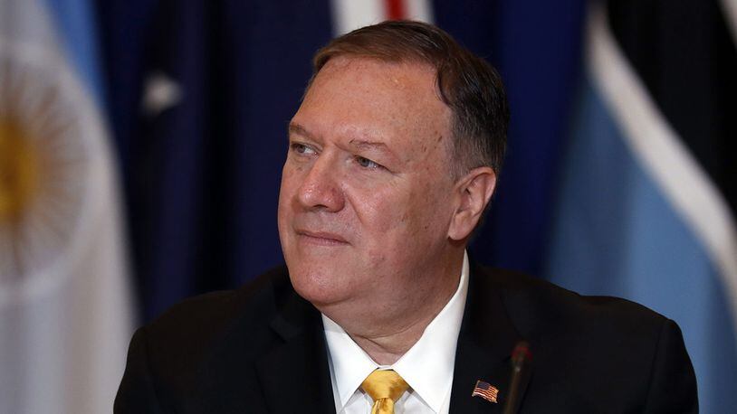 U.S. Secretary of State Mike Pompeo listens during an event hosted by the Department of State's Energy Resources Governance Initiative in New York, Thursday, Sept. 26, 2019.