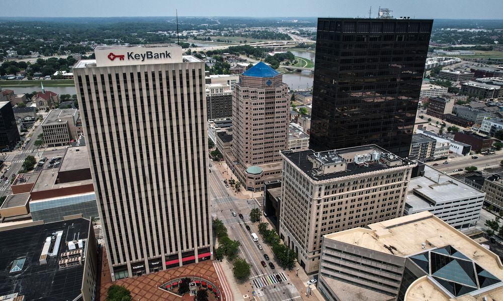 KeyBank plans to leave its' downtown Dayton high-rise location and move its offices to 130 West 2nd Street. JIM NOELKER/STAFF