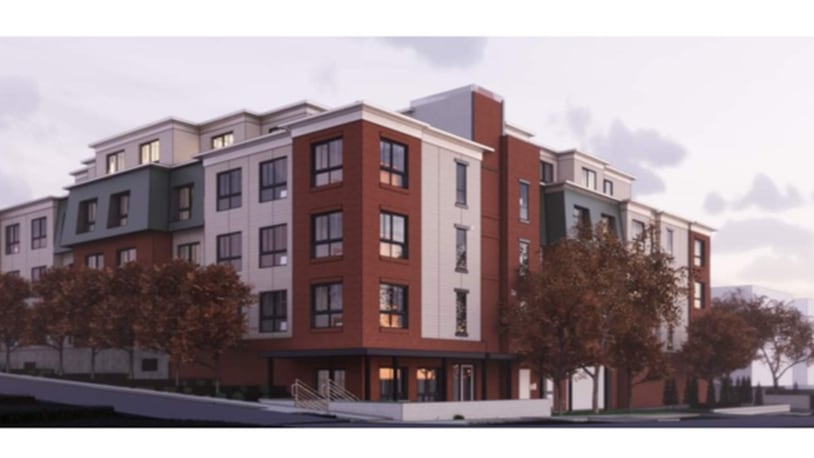 An artist's rendering of the planned Cambridge House Apartments II, seen from the southwest. Courtesy of Dublin Capital Group