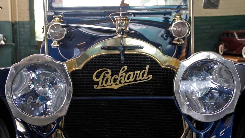 The brass grille and polished headlights highlight the 1914 Packard Model 4-48 Runabout. Packard will be the featured marque at the Dayton Concours d'Elegance on Sept. 15 at Carillon Park. SKIP PETERSON / CONTRIBUTED
 Photo by Skip Peterson