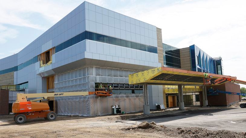 Construction continues on Dayton Children's new behavioral health hospital, Tuesday, July 16, 2024. MARSHALL GORBY\STAFF