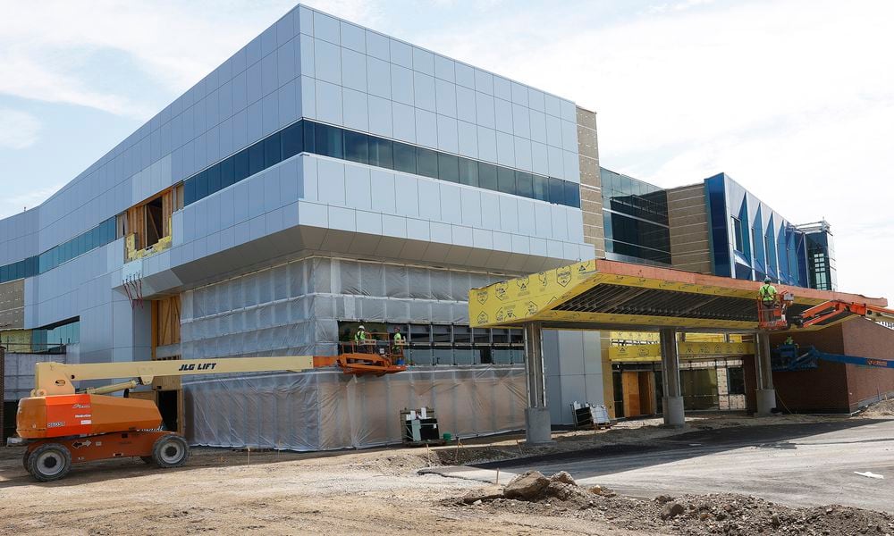 Construction continues on Dayton Children's new behavioral health hospital, Tuesday, July 16, 2024. MARSHALL GORBY\STAFF