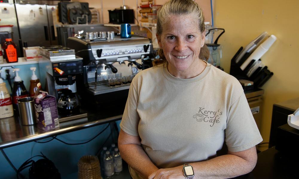 Kerry Schooler at Kerry's Cafe in the It's Your Party Bakery located at 1942 Upper Valley Pike in Springfield Monday, Nov. 13, 2023. Kerry's Cafe in having a soft opening Tuesday. BILL LACKEY/STAFF