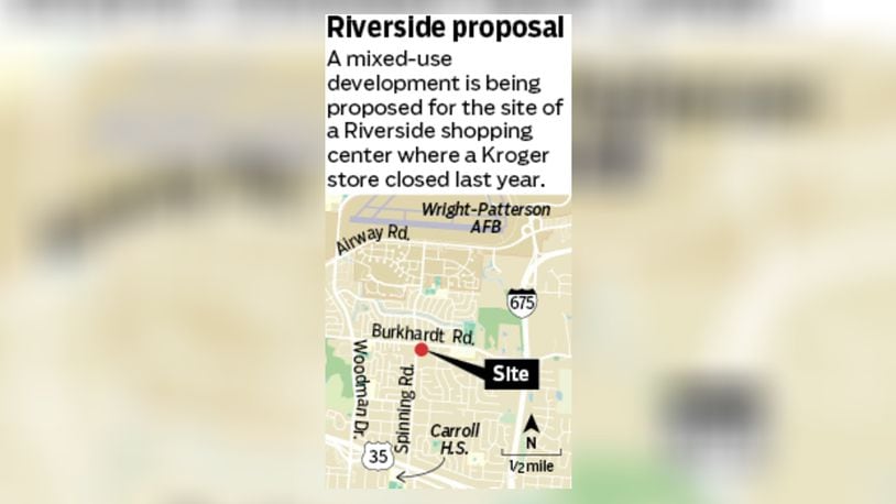 A mixed-use development is being proposed for the site of a Riverside shopping center where a Kroger store closed last year. STAFF