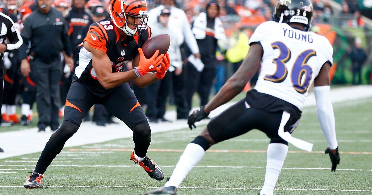 Tyler Boyd of the Cincinnati Bengals catches a pass against the News  Photo - Getty Images