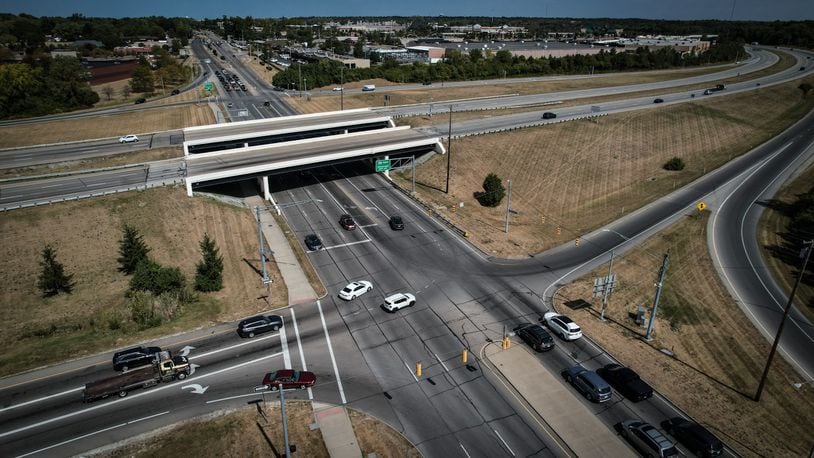 The city of Centerville, Greene County Engineer's Office and Sugarcreek Twp. are pursing funding for improvements at the I-675/Wilmington Pike interchange to help address the increasing amount of traffic there. One of the proposed JIM NOELKER/STAFF