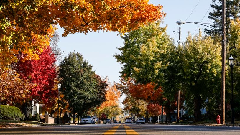 From 2022, file: Many leaves on trees have changed color providing vibrant scenery throughout Butler County. NICK GRAHAM/STAFF