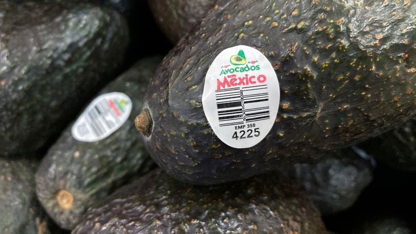 FILE - Avocados from Mexico are for sale at a grocery store in Lyndhurst, New Jersey, Feb. 17, 2022. The U.S. government has temporarily suspended inspections of avocado and mango shipments, the U.S. ambassador to Mexico said Tuesday, June 18, 2024, after two employees of the United States Agriculture Department were assaulted and temporarily held by assailants in the Mexican state of Michoacan. (AP Photo/Ted Shaffrey, File)