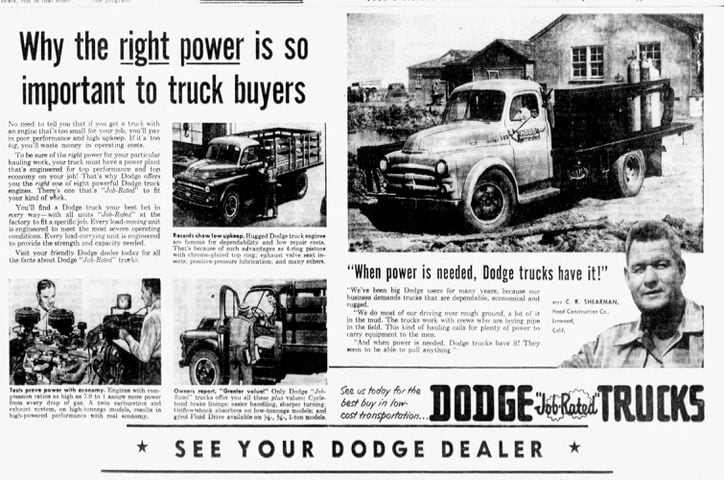 1950s Car advertisement vintage pages