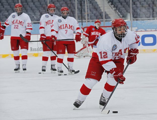 Miami Hockey Practices at Soldier Field