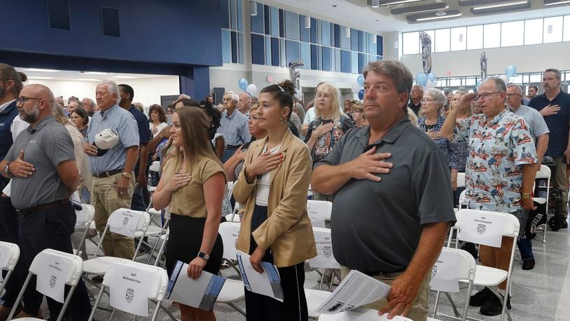 Hundreds of people attended the ribbon cutting ceremony and open house of the new Fairborn High School, Wednesday, July 17, 2024. MARSHALL GORBY\STAFF