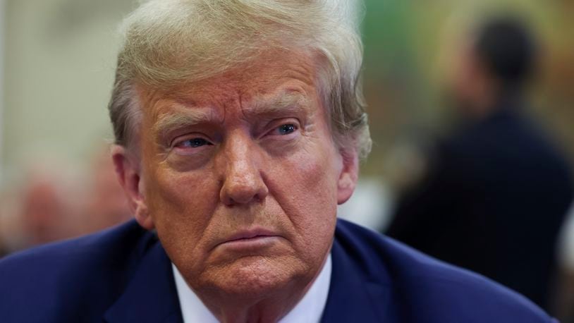 FILE - Former U.S. President Donald Trump attends the closing arguments in the Trump Organization civil fraud trial at New York State Supreme Court in New York, Jan. 11, 2024. (Shannon Stapleton/Pool Photo via AP, File)