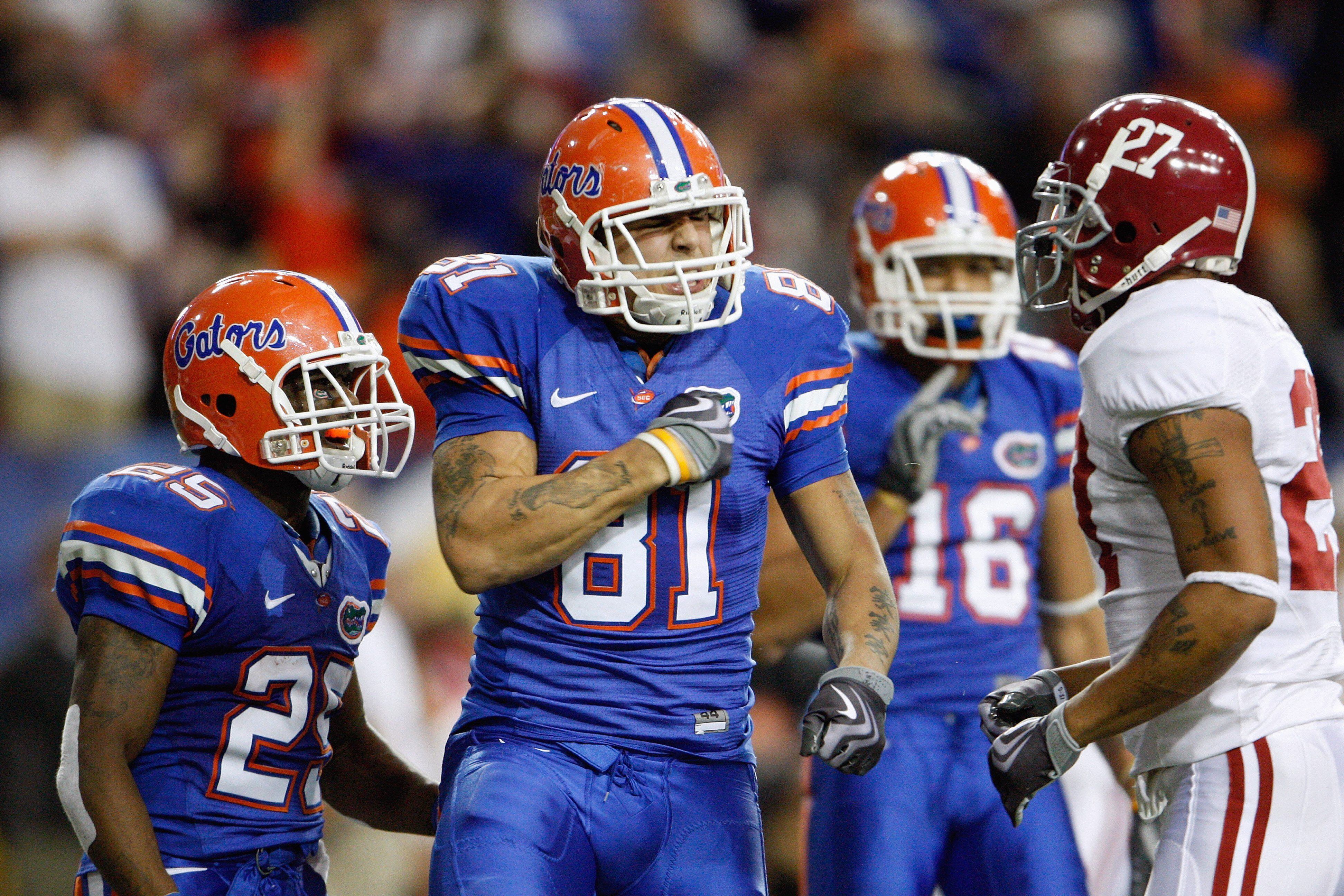 Aaron Hernandez at Florida, in the NFL