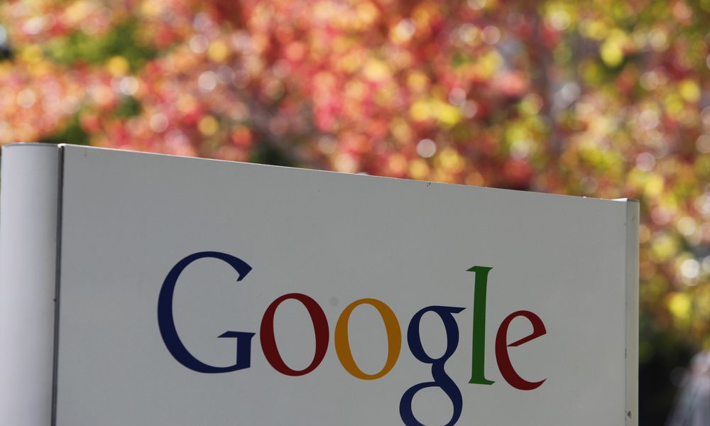 FILE - A sign at Google headquarters in Mountain View, Calif. is shown on Oct. 8, 2010. (AP Photo/Paul Sakuma, File)