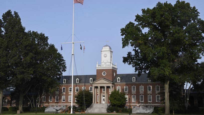 FILE - The United States Coast Guard Academy is seen, Sept. 14, 2020, in New London, Conn. (AP Photo/Jessica Hill, File)