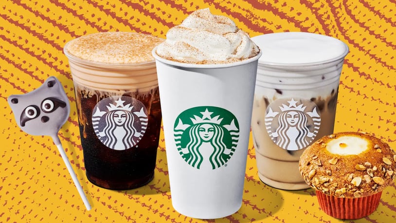 The fall menu at Starbucks launched Aug. 22, 2024. CREDIT: STARBUCKS