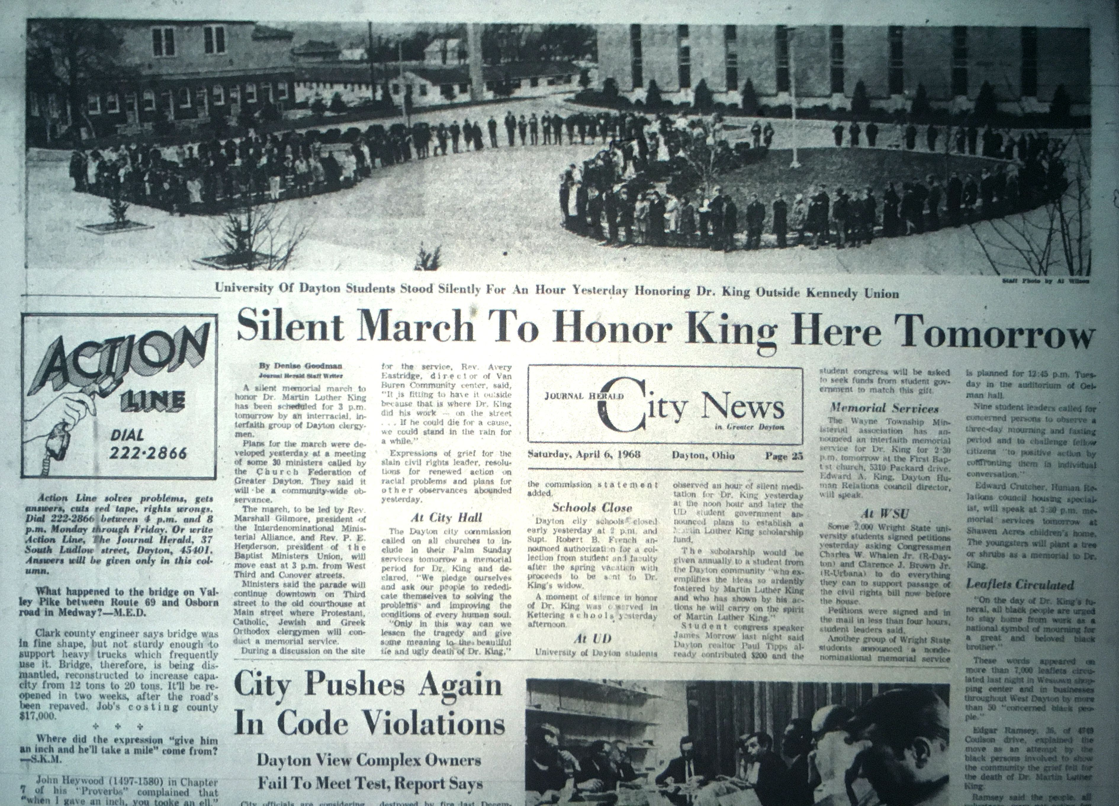 martin luther king jr assassination newspaper article