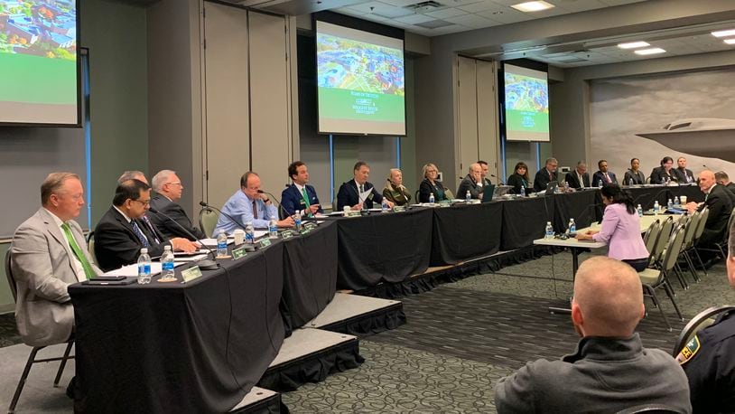 Wright State University trustees and administrators go through the agenda at the WSU Board of Trustees meeting Dec. 15, 2023. LONDON BISHOP/STAFF