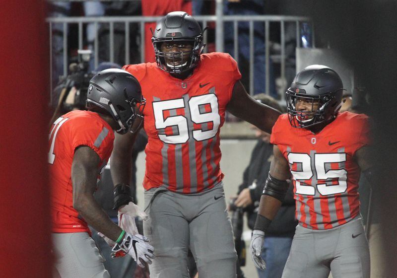 Former Ohio State lineman Isaiah Prince, now with Cincinnati