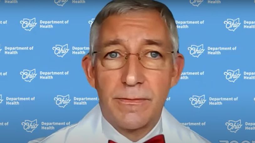 Dr.  Bruce Vanderhoff, director of the Ohio Department of Health, provides an update on the respiratory illnesses circulating in the state during a press conference on Dec. 12, 2023. COURTESY