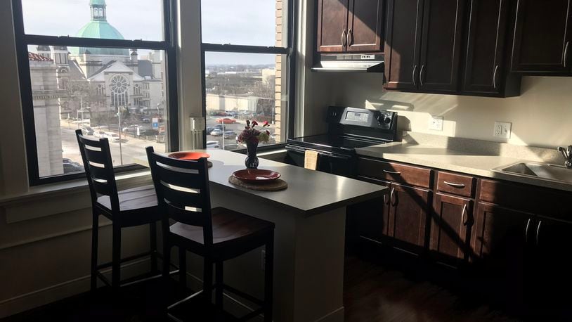 One of the newly renovated studio apartments at the YWCA Dayton. The nonprofit has permanent supportive housing and a domestic violence shelter in downtown Dayton. KAITLIN SCHROEDER