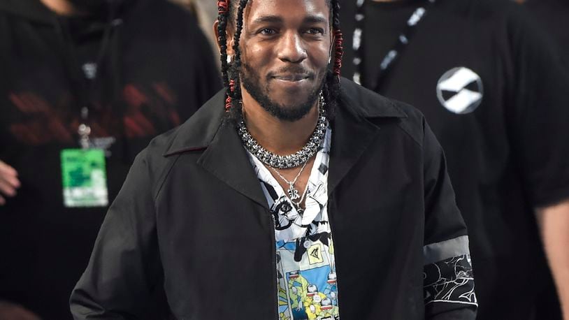 FILE - Kendrick Lamar arrives at the MTV Video Music Awards, on Aug. 27, 2017, in Inglewood, Calif. (Photo by Chris Pizzello/Invision/AP, File)