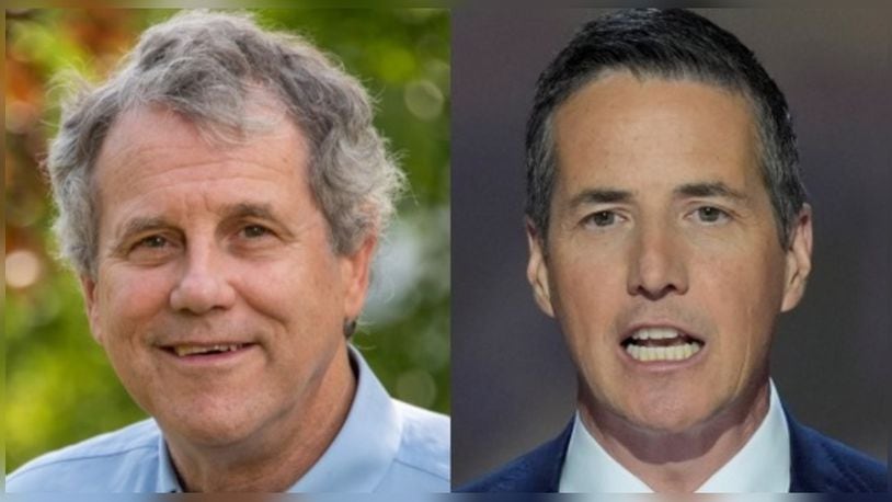 U.S. Sen. Sherrod Brown, D-Ohio, (left) and Bernie Moreno, a Republican businessman from Westlake, (right) are running for U.S. Senate in Ohio.