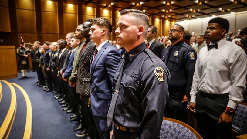 Sinclair Community College's Criminal Justice Training Academy graduation ceremony was held Wednesday, June 12, 2024 at Sinclair College. 19 students graduated in law enforcement and corrections. JIM NOELKER/STAFF