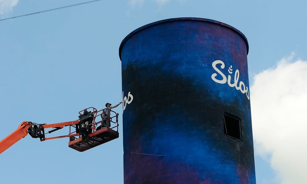 The name went up on The Silos, Thursday, June 27, 2024, a food hall and beer garden with 13,000-square-feet of outdoor space near 2nd Street Market in downtown Dayton. MARSHALL GORBY\STAFF