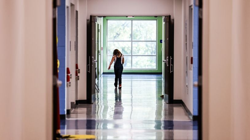 Construction of the new Marshall Elementary School in Oxford is nearly complete with only some minor cosmetic, landscaping, fencing and signage projects left Wednesday, Sept. 1, 2021. Students have returned to school and are using the new building. NICK GRAHAM / STAFF