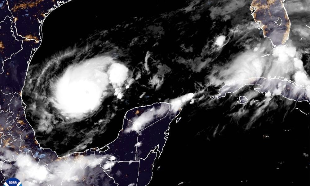 This satellite image from the National Oceanic and Atmospheric Administration taken at 11:36pm ET on Sunday, Oct. 6, 2024, shows Hurricane Milton. (NOAA via AP)