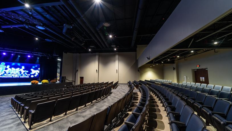 The Arbogast Performing Arts Center is located at 500 S. Dorset Road in Troy. The performance venue, made possible with a $2 million donation from Dave and Linda Arbogast seats 1,200 people for education, arts, community and business events. TOM GILLIAM / CONTRIBUTING PHOTOGRAPHER