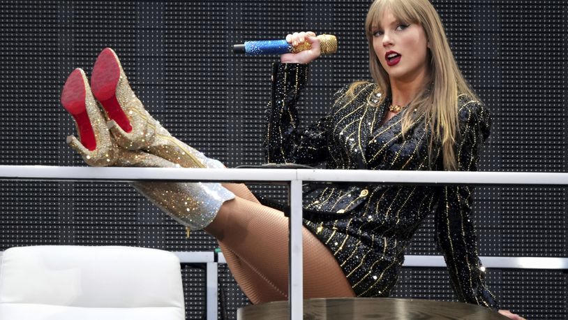 FILE - Taylor Swift performs at Wembley Stadium as part of her Eras Tour on Friday, June 21, 2024 in London. (Photo by Scott A Garfitt/Invision/AP, File)