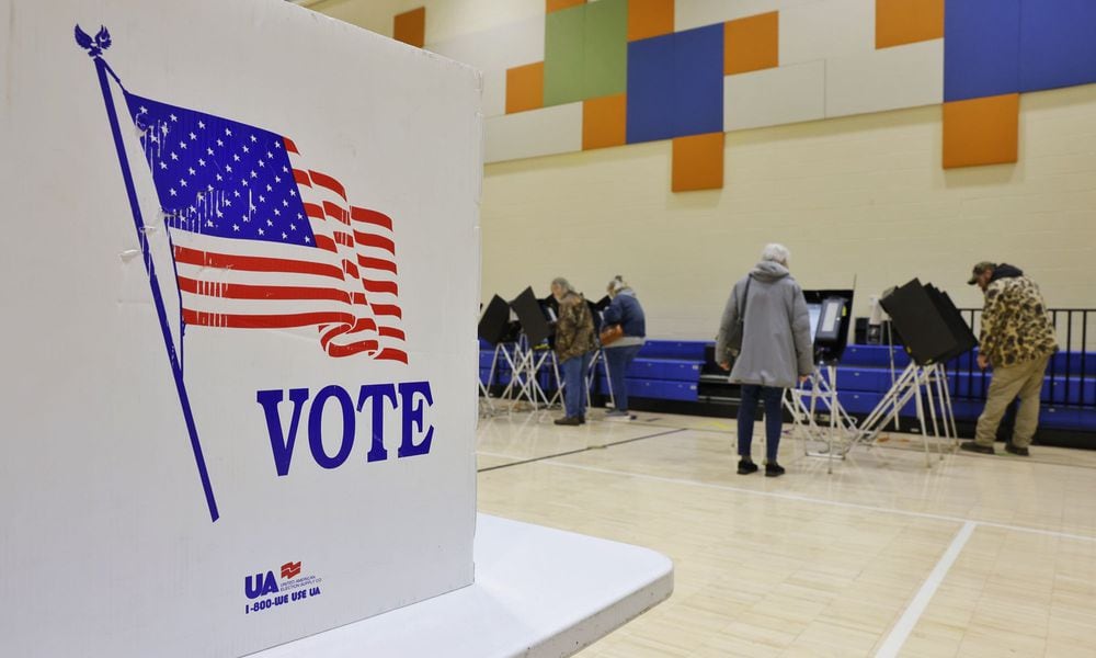 Voters cast their ballots on election day Tuesday, March 19, 2024 at Highland Elementary School in Hamilton. NICK GRAHAM/STAFF